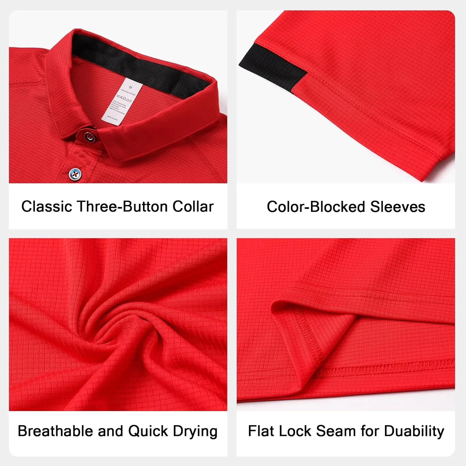 3 Pack Mens Polo Shirts Short Sleeve Sport Golf Tennis T Shirt Quick Dry Athletic Workout Polo