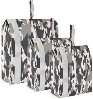 3 Set Travel Packing Cubes Lightweight Foldable Black White Cow Print Luggage Bags Organizers for Travel Accessories Travel Essentials