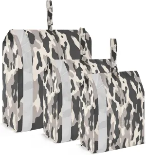 3 Set Travel Packing Cubes Lightweight Foldable Black White Cow Print Luggage Bags Organizers for Travel Accessories Travel Essentials
