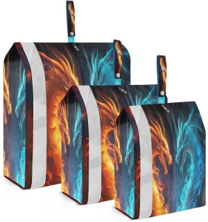 3 Set Travel Packing Cubes Lightweight Foldable Fire and Ice Dragon Luggage Bags Organizers for Travel Accessories Travel Essentials