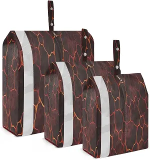 3 Set Travel Packing Cubes Lightweight Foldable Magma Textured Red Luggage Bags Organizers for Travel Accessories Travel Essentials