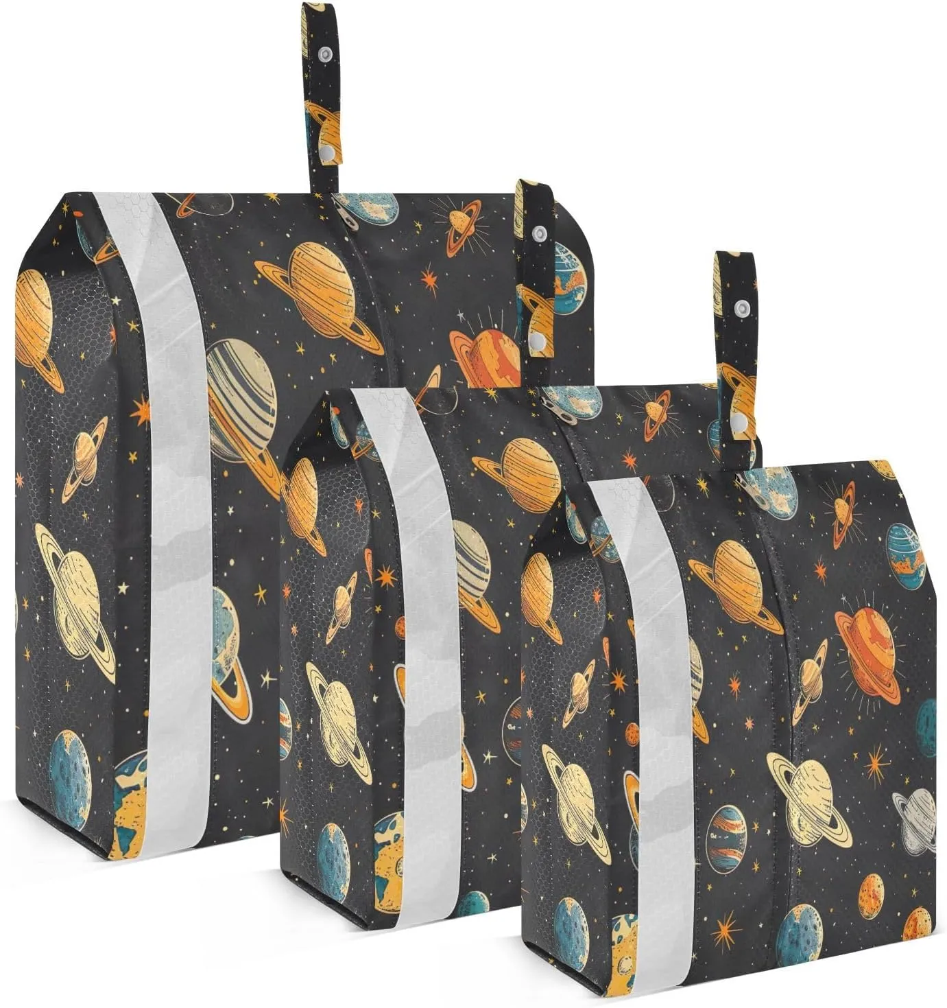 3 Set Travel Packing Cubes Lightweight Foldable Solar System Planets Luggage Bags Organizers for Travel Accessories Travel Essentials