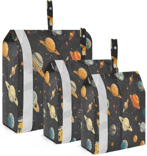 3 Set Travel Packing Cubes Lightweight Foldable Solar System Planets Luggage Bags Organizers for Travel Accessories Travel Essentials