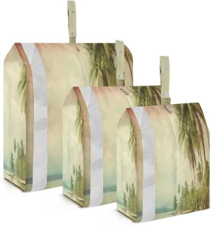 3 Set Travel Packing Cubes Lightweight Foldable Vintage Palm Trees Luggage Bags Organizers for Travel Accessories Travel Essentials