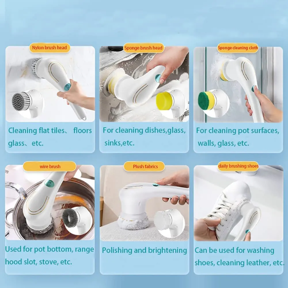 5-In-1 Cordless Electric Cleaning Brush | USB Rechargeable