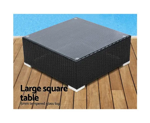 7PC Sofa Set with Storage Cover Outdoor Furniture Wicker