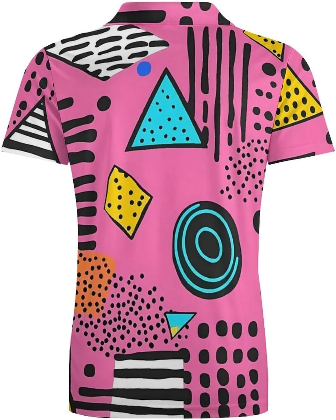 80s 90s Vintage Pattern Men's Polo-Shirt Regular-Fit Short Sleeve Sports Quick Dry Golf Tennis T-Shirt