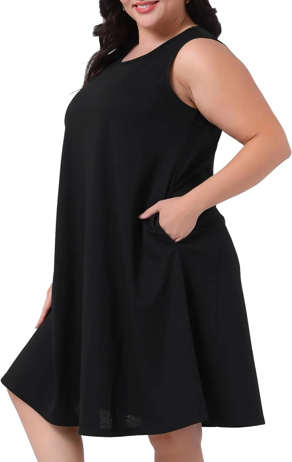 Agnes Orinda Plus Size Summer Dresses for Women 2025 Floral Tank Dress Sleeveless Boho Beach Sundresses with Pockets