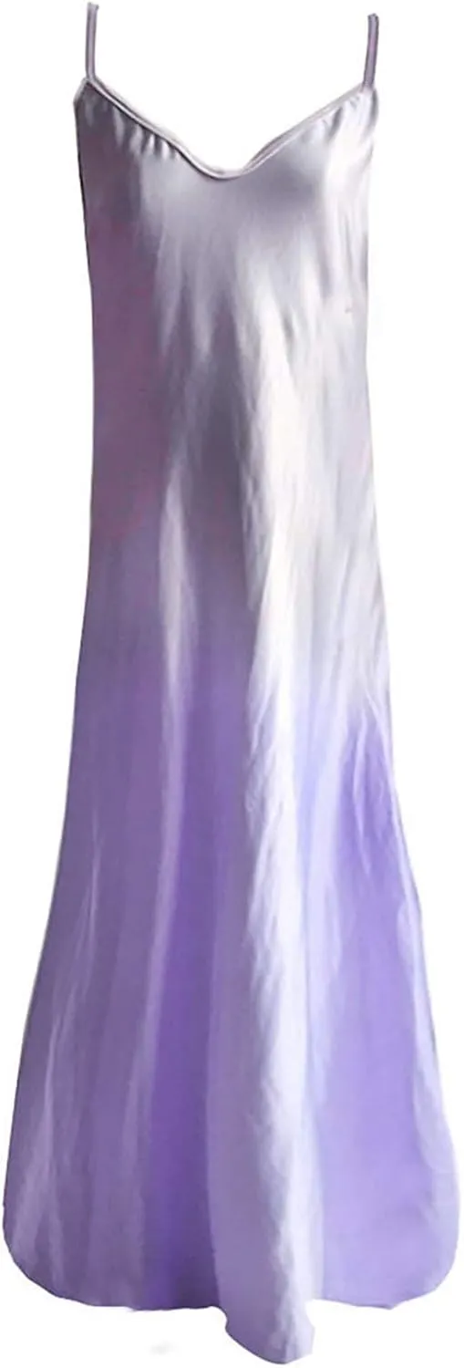 aihihe Plus Size Maxi Dresses for Women Summer Casual Dress with Pockets Tie Dye Solid Color V Neck Sleeveless Dress