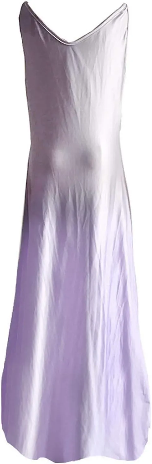 aihihe Plus Size Maxi Dresses for Women Summer Casual Dress with Pockets Tie Dye Solid Color V Neck Sleeveless Dress