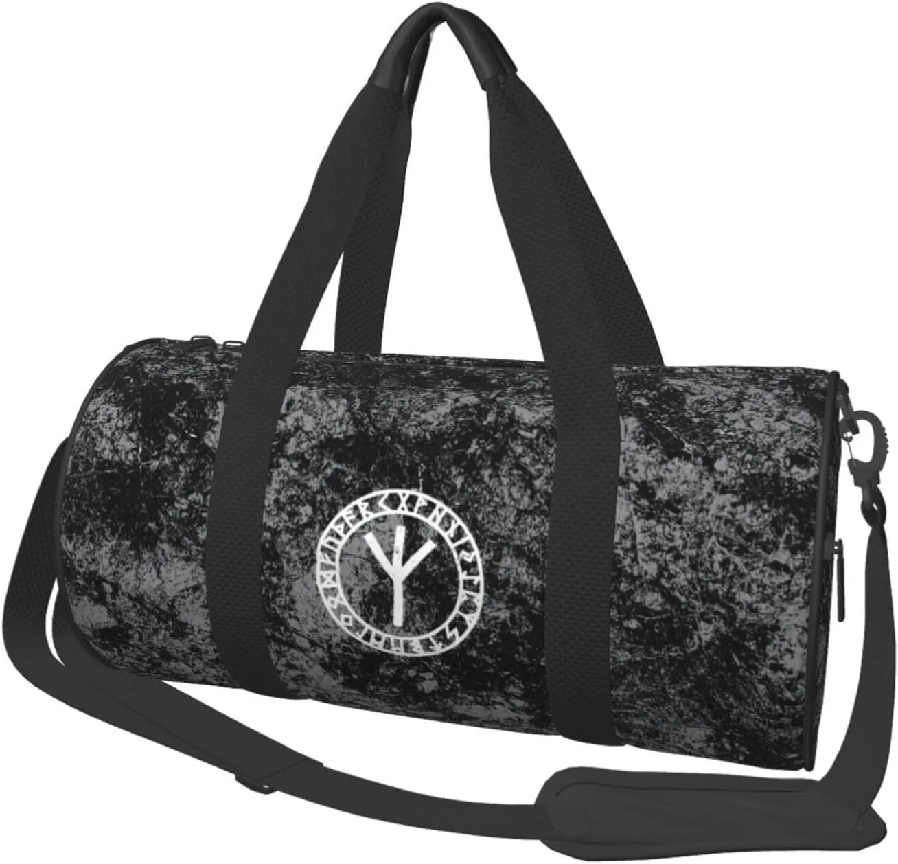Algiz Rune Convertible Garment Bag with Shoulder Strap, Carry on Garment Duffel Bag for Men Women - Rolling Foldable for Travel Luggage Bags (Black)