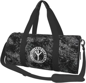 Algiz Rune Convertible Garment Bag with Shoulder Strap, Carry on Garment Duffel Bag for Men Women - Rolling Foldable for Travel Luggage Bags (Black)