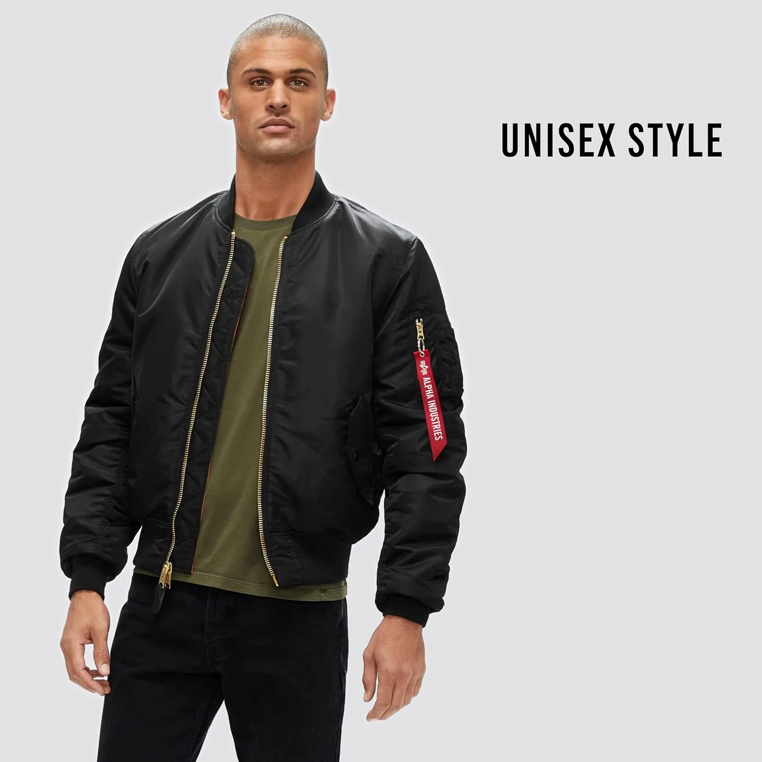 Alpha Industries MA-1 Slim Fit Bomber Flight Jacket - Fighter Pilot Flight Jacket