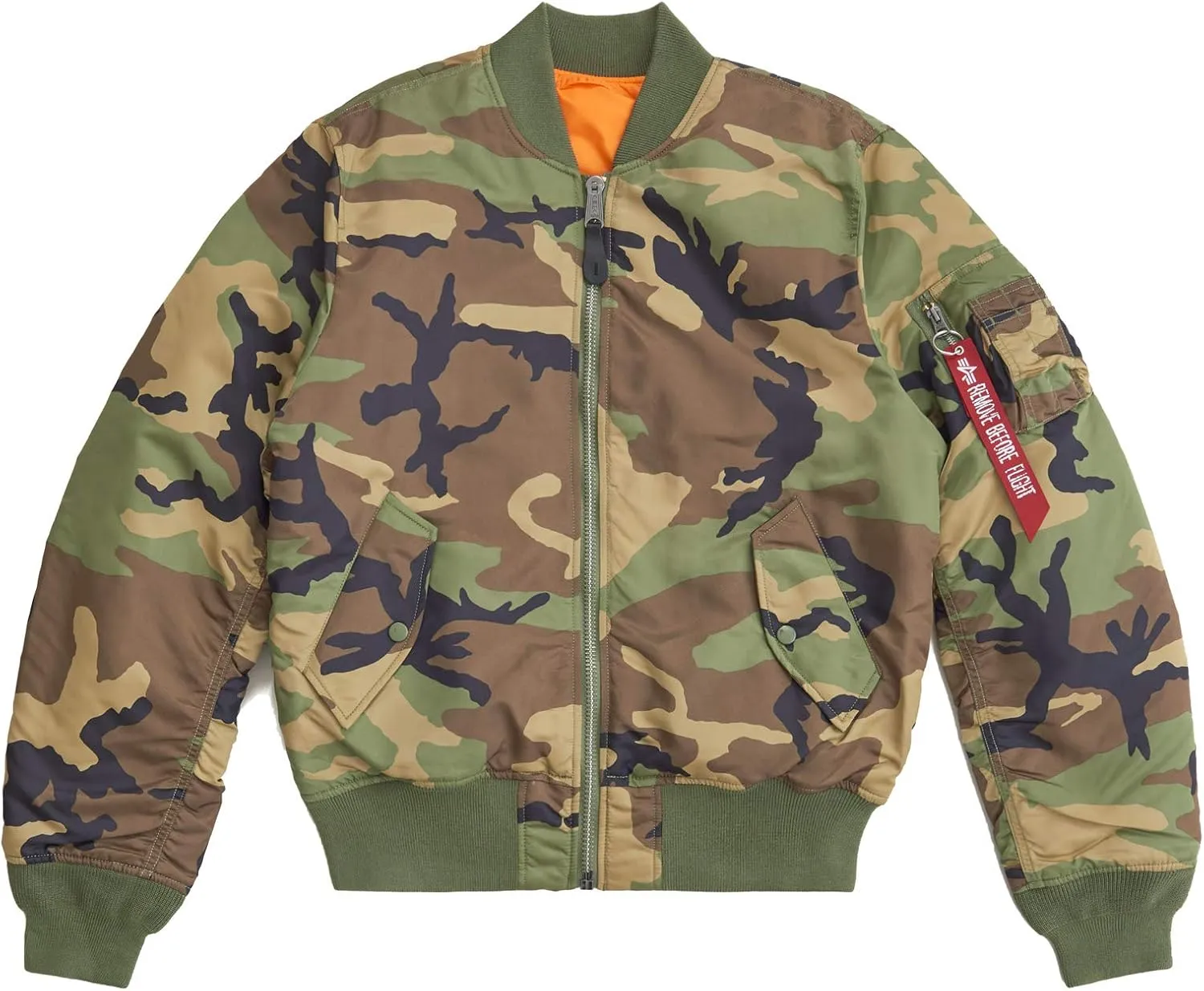 Alpha Industries MA-1 Slim Fit Bomber Flight Jacket - Fighter Pilot Flight Jacket