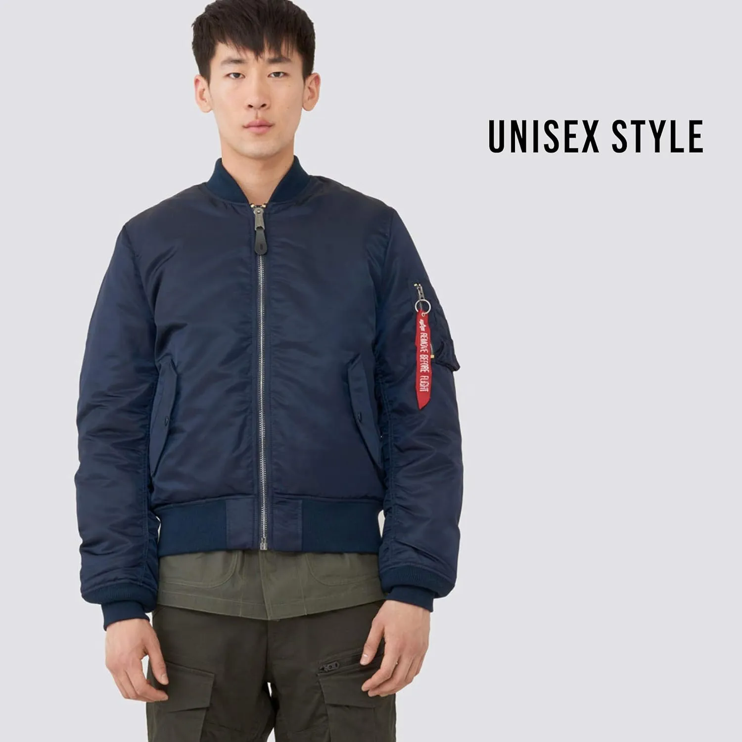 Alpha Industries MA-1 Slim Fit Bomber Flight Jacket - Fighter Pilot Flight Jacket