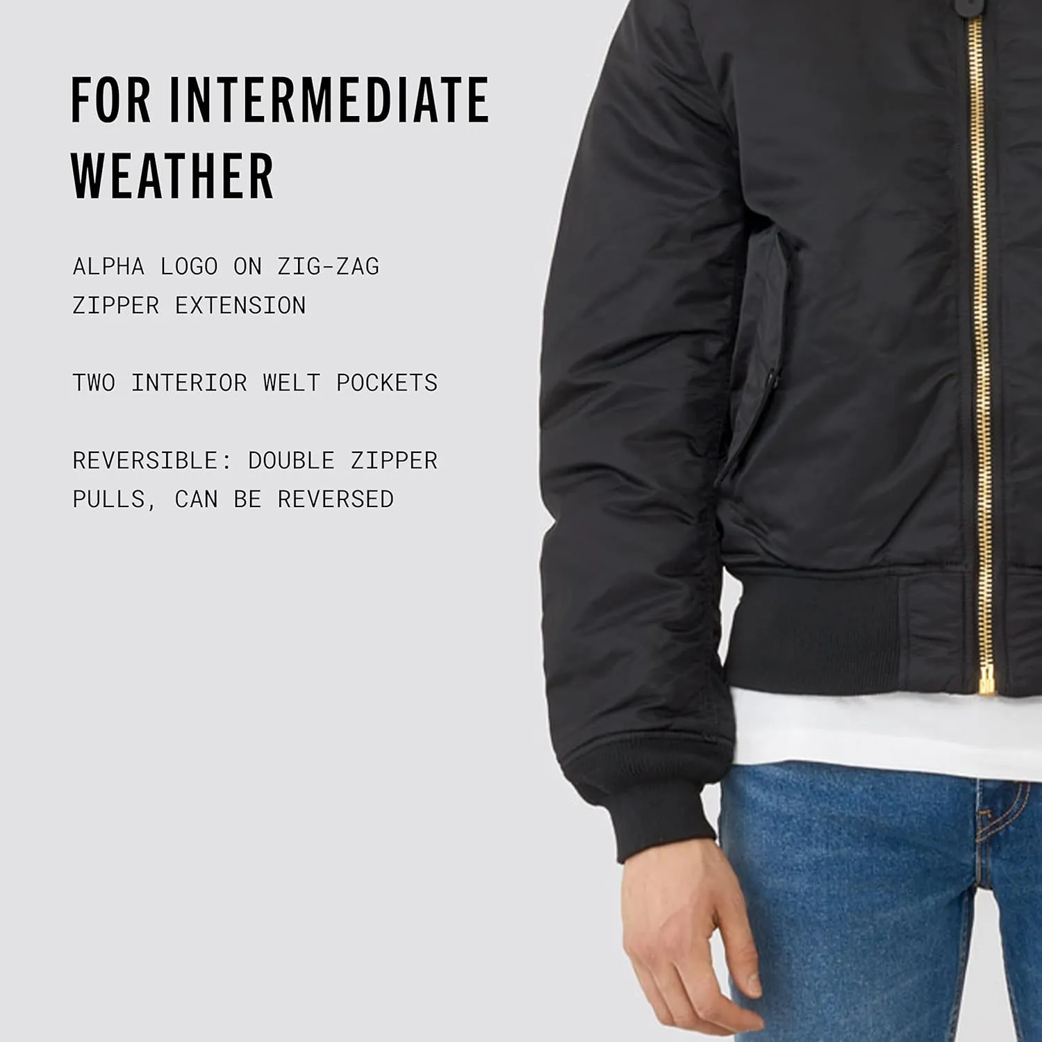 Alpha Industries MA-1 Slim Fit Bomber Flight Jacket - Fighter Pilot Flight Jacket