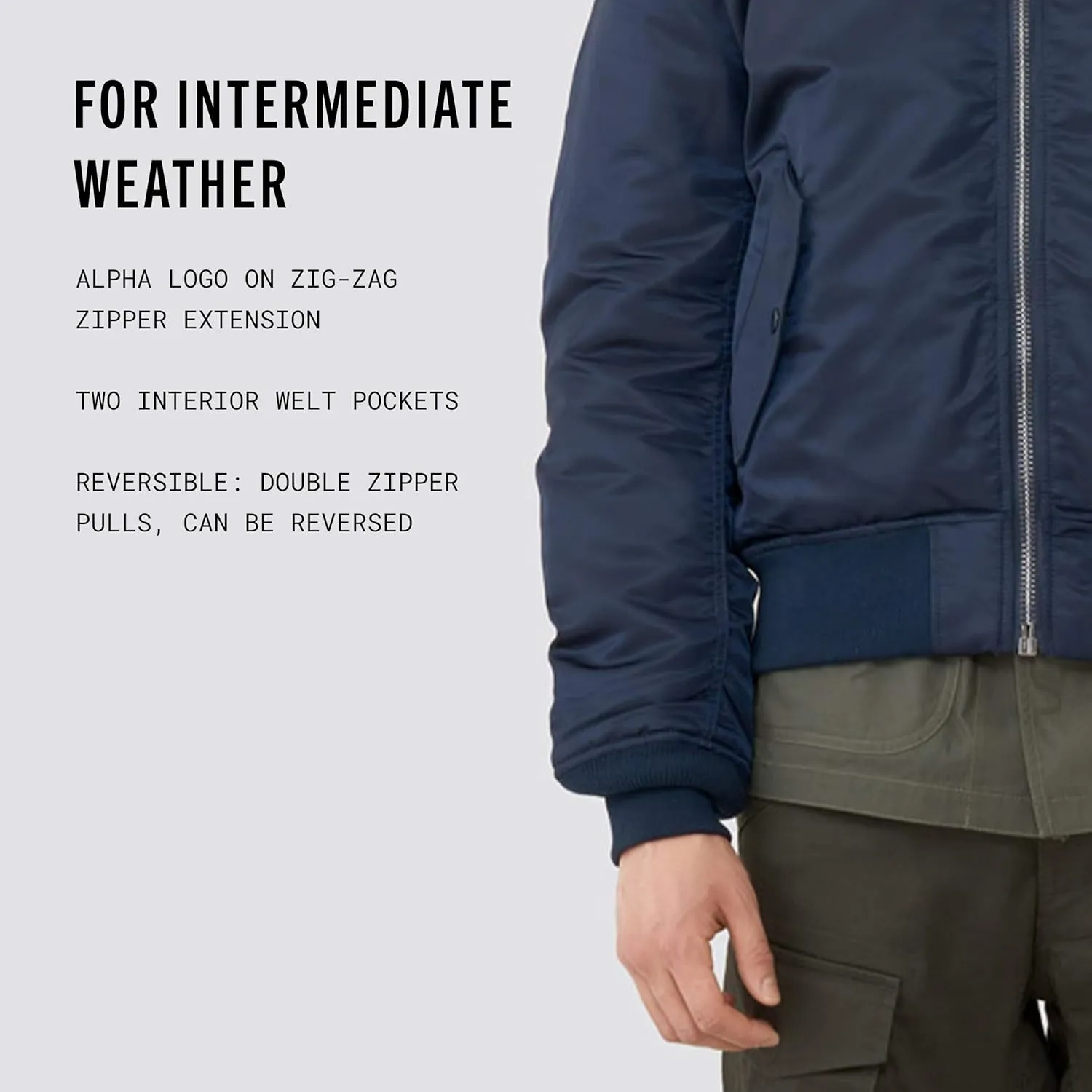 Alpha Industries MA-1 Slim Fit Bomber Flight Jacket - Fighter Pilot Flight Jacket