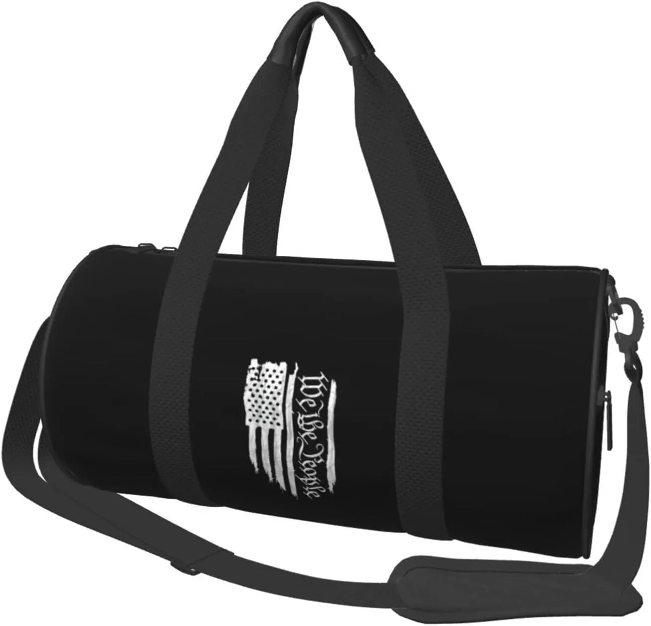American Flag We The People Constitution Convertible Garment Bag with Shoulder Strap, Carry on Garment Duffel Bag for Men Women - Rolling Foldable for Travel Luggage Bags (Black)