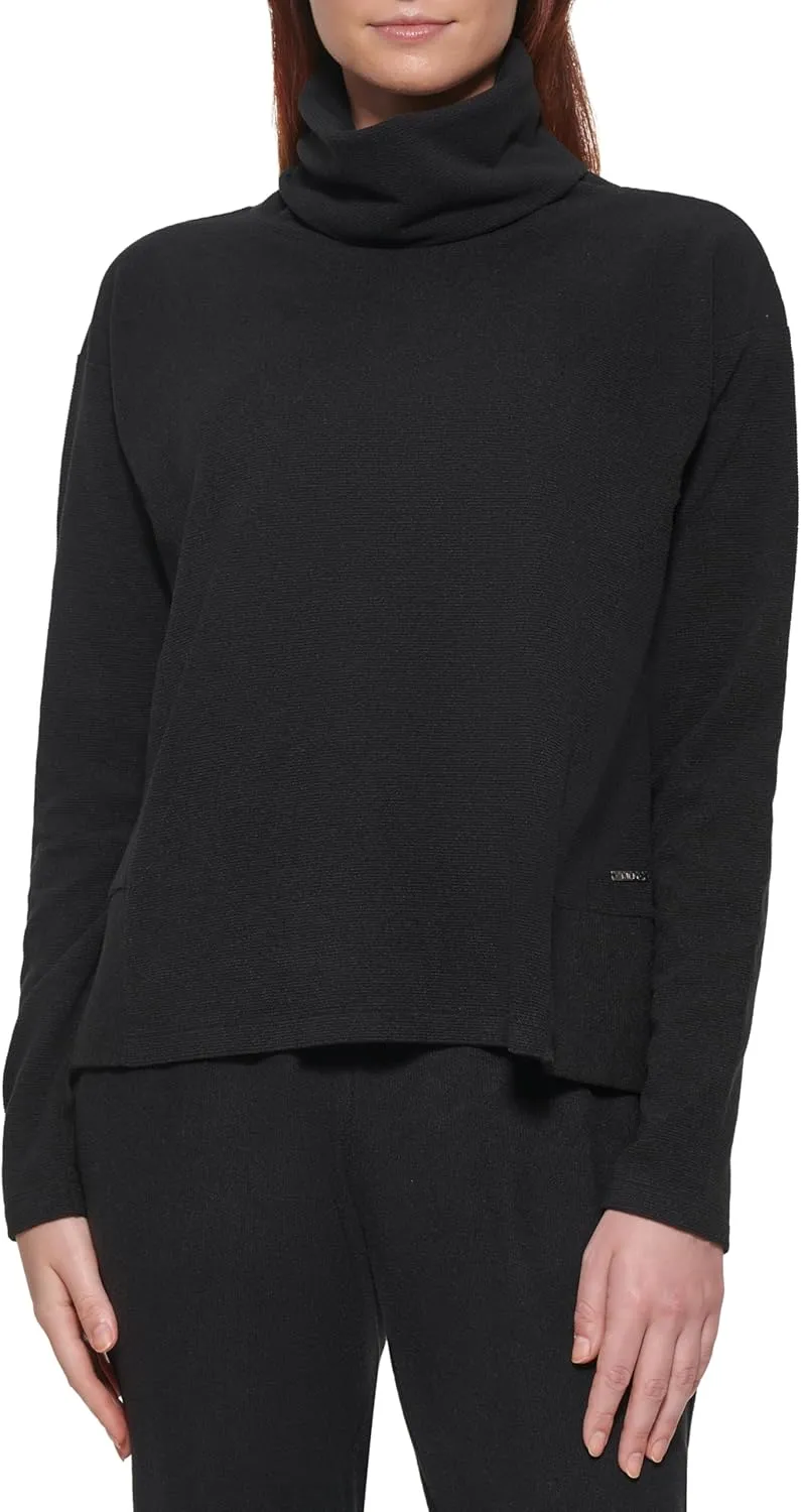 Andrew Marc womens Fleece Turtleneck Sweatshirt