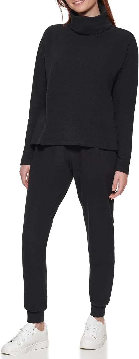 Andrew Marc womens Fleece Turtleneck Sweatshirt