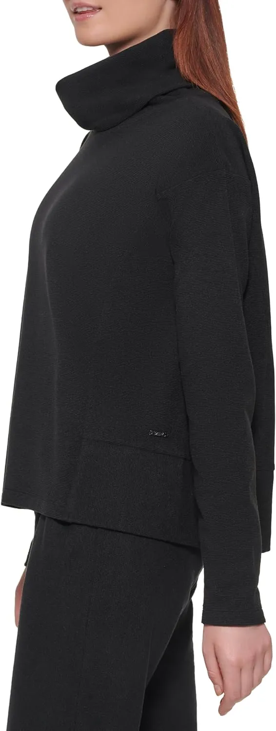 Andrew Marc womens Fleece Turtleneck Sweatshirt