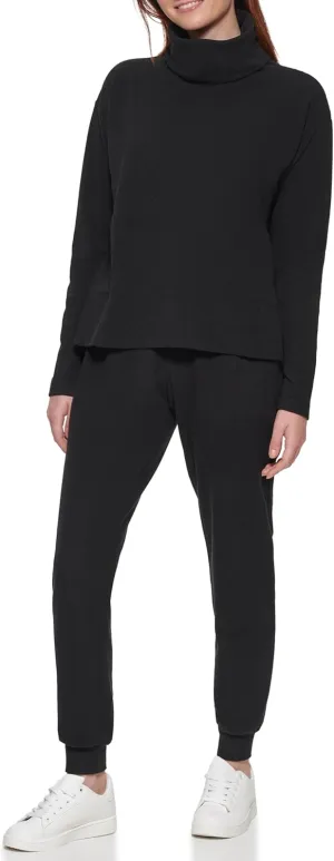 Andrew Marc womens Fleece Turtleneck Sweatshirt