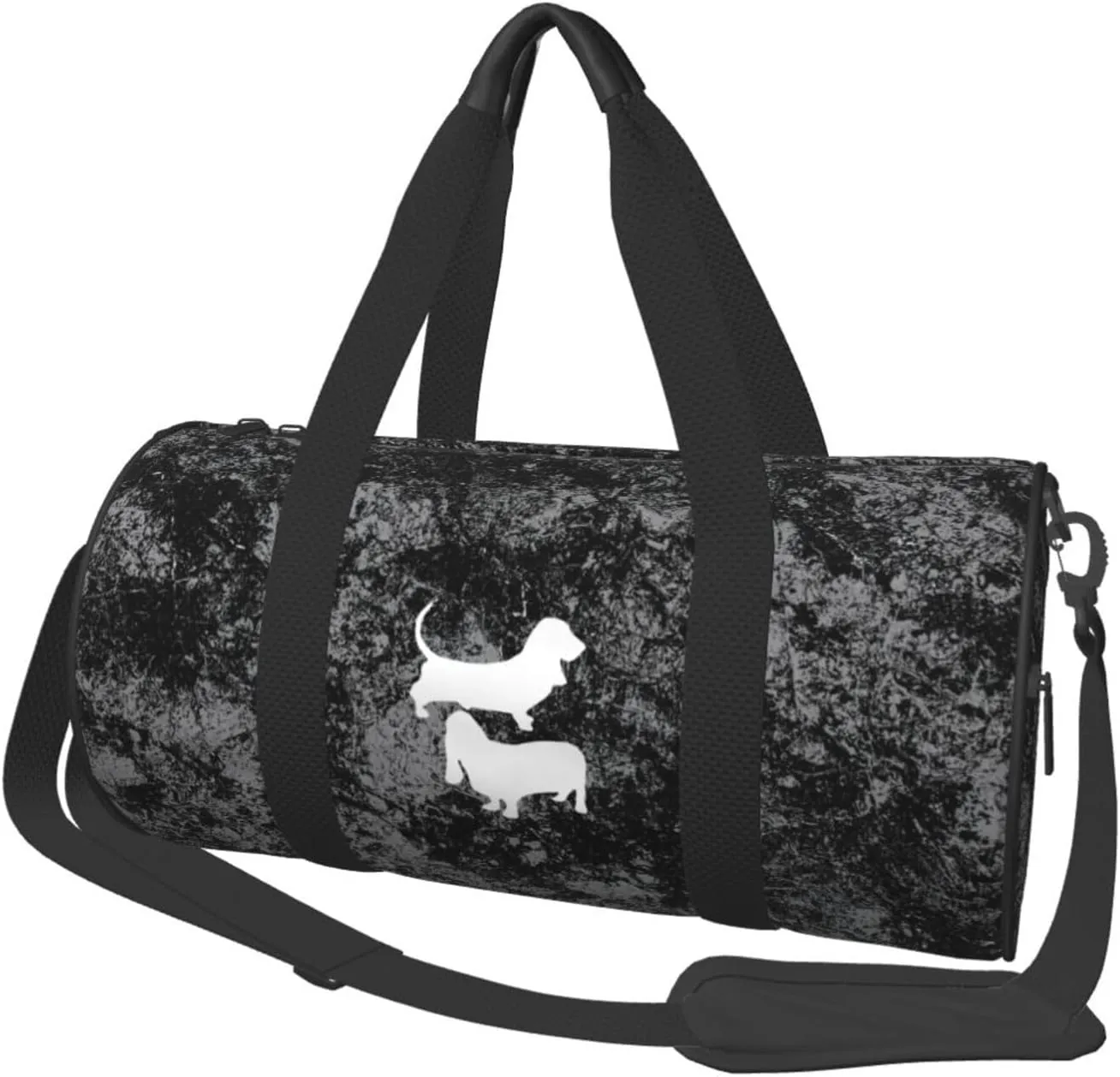 Basset Hound Convertible Garment Bag with Shoulder Strap, Carry on Garment Duffel Bag for Men Women - Rolling Foldable for Travel Luggage Bags (Black)