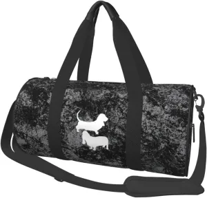 Basset Hound Convertible Garment Bag with Shoulder Strap, Carry on Garment Duffel Bag for Men Women - Rolling Foldable for Travel Luggage Bags (Black)