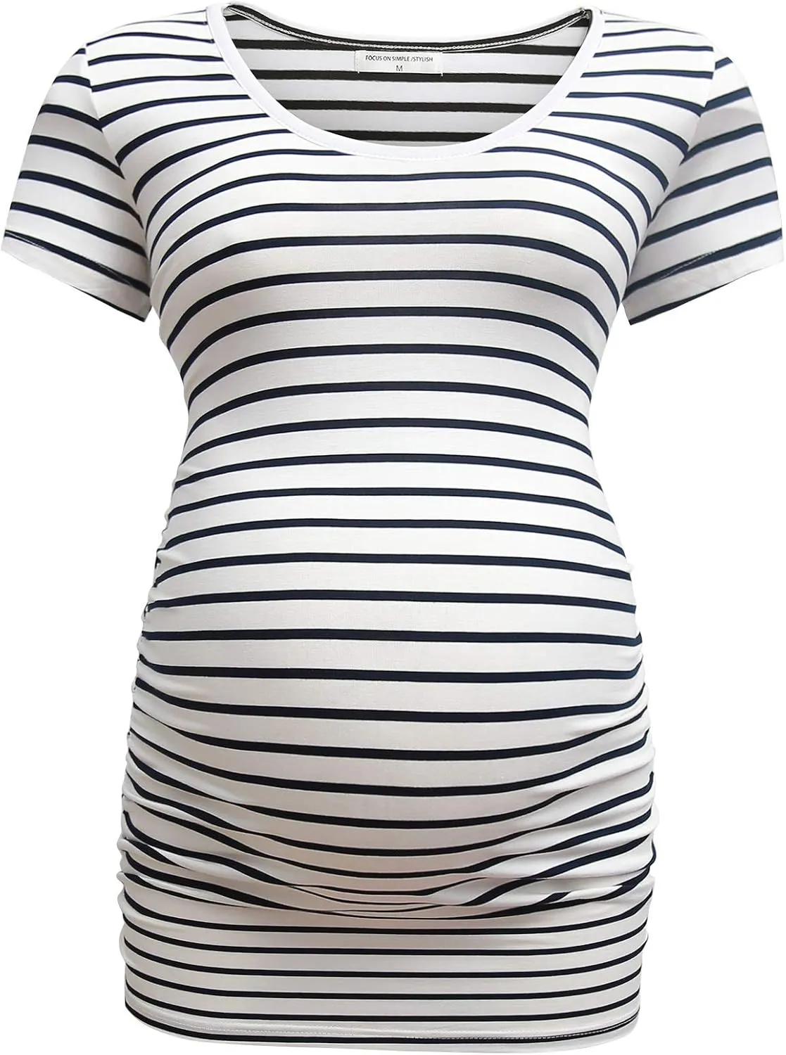 Bearsland Womens Maternity Tshirt 3 Packs Classic Side Ruched Tee Top Mama Pregnancy Clothes