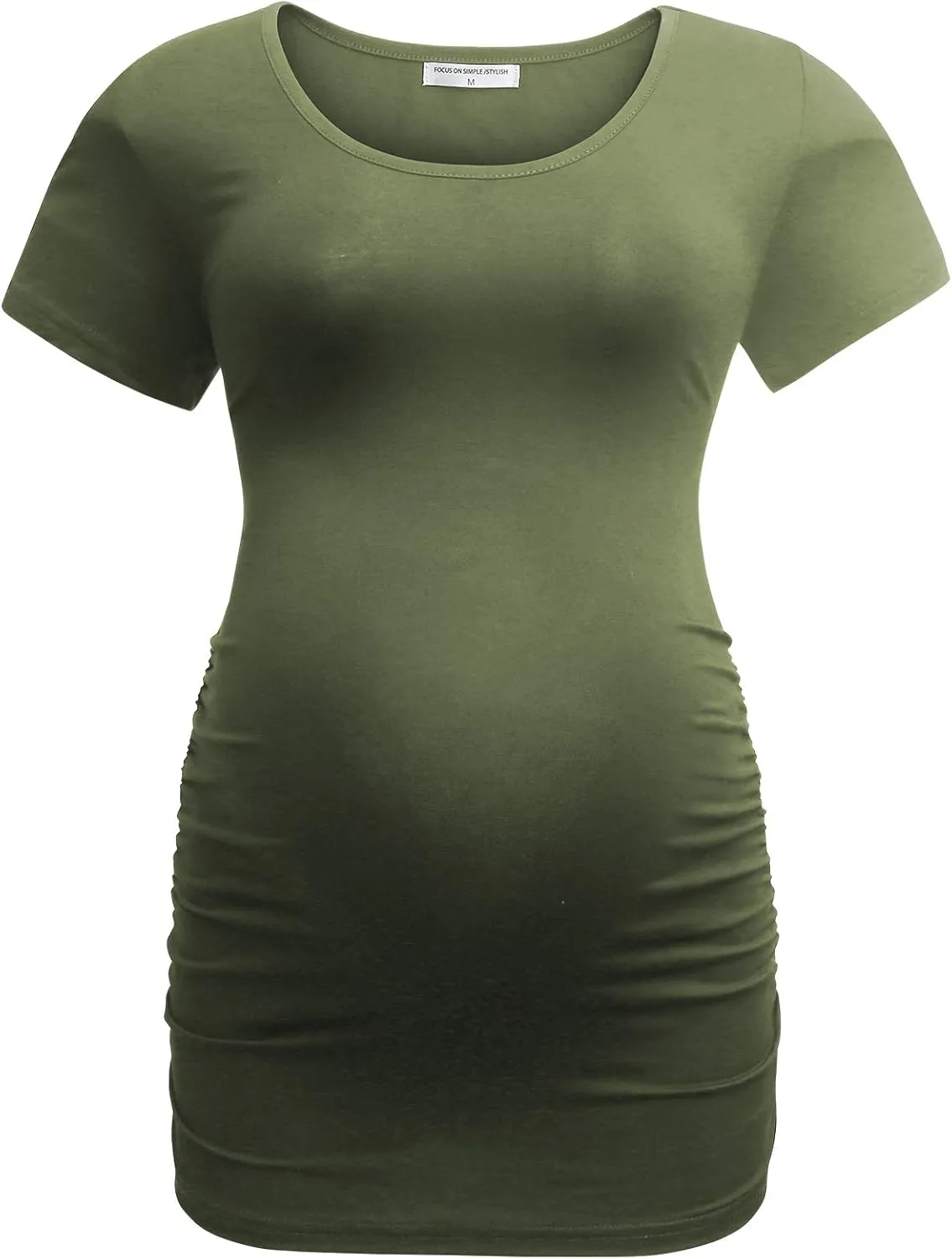 Bearsland Womens Maternity Tshirt 3 Packs Classic Side Ruched Tee Top Mama Pregnancy Clothes
