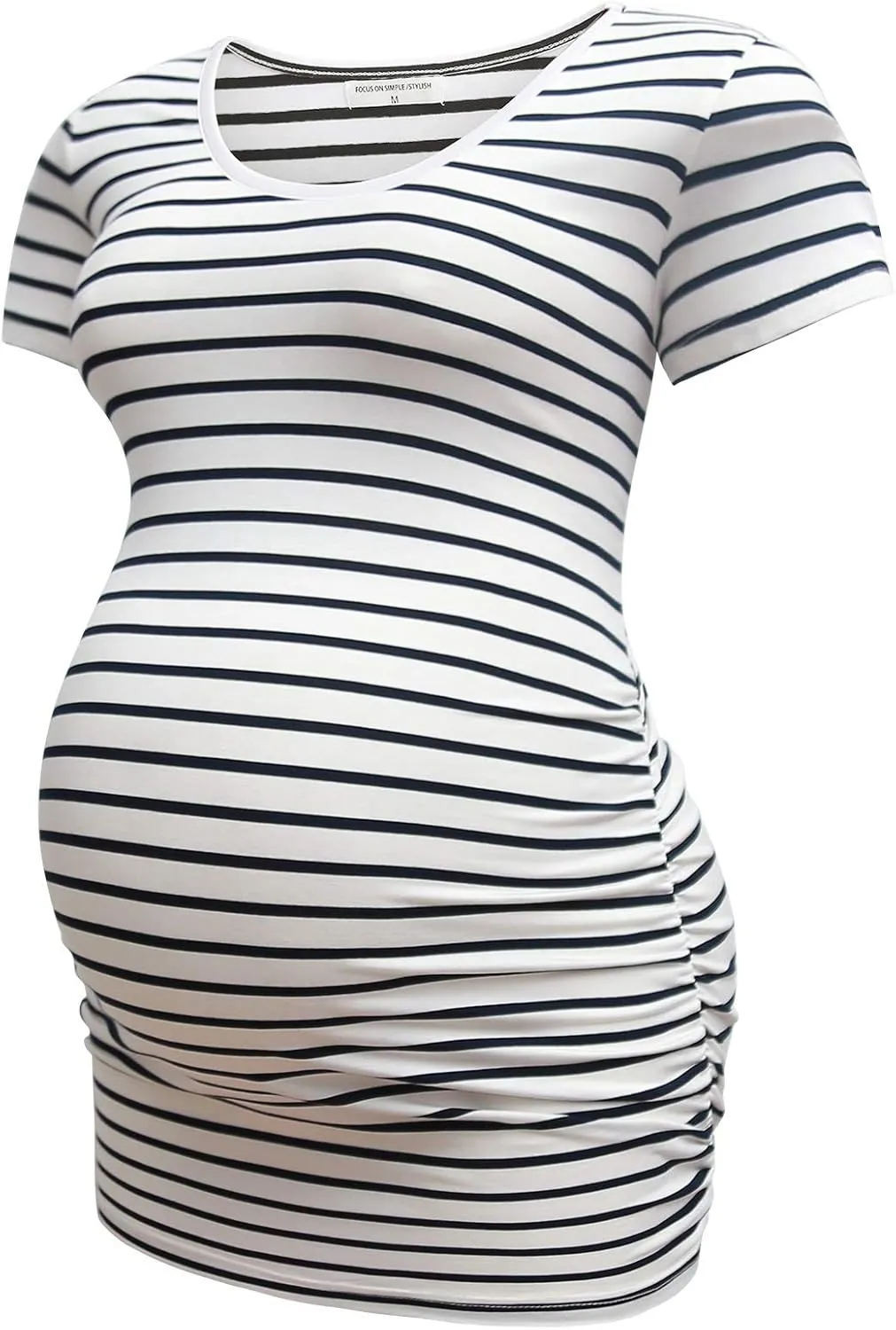 Bearsland Womens Maternity Tshirt 3 Packs Classic Side Ruched Tee Top Mama Pregnancy Clothes