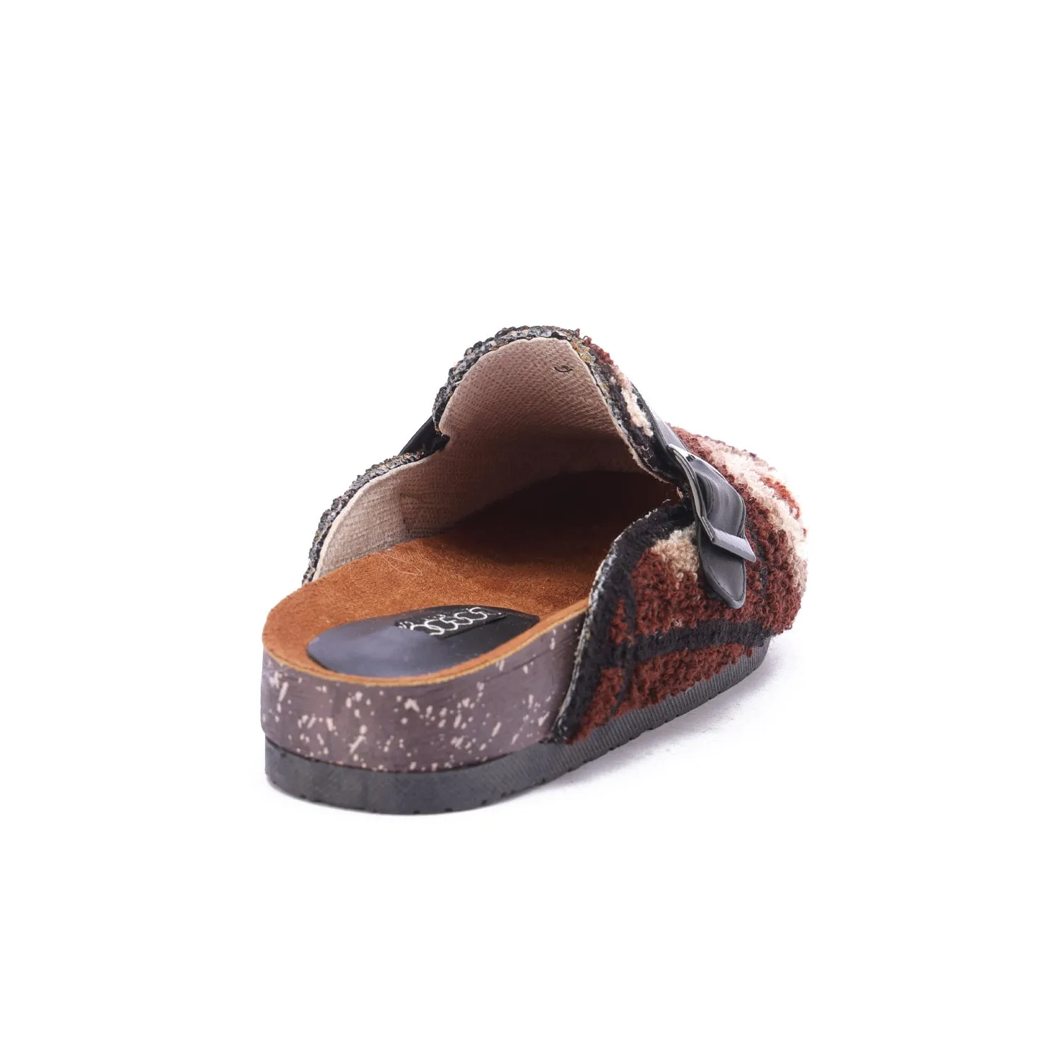 Boho Knit Buckle Clogs-Brown