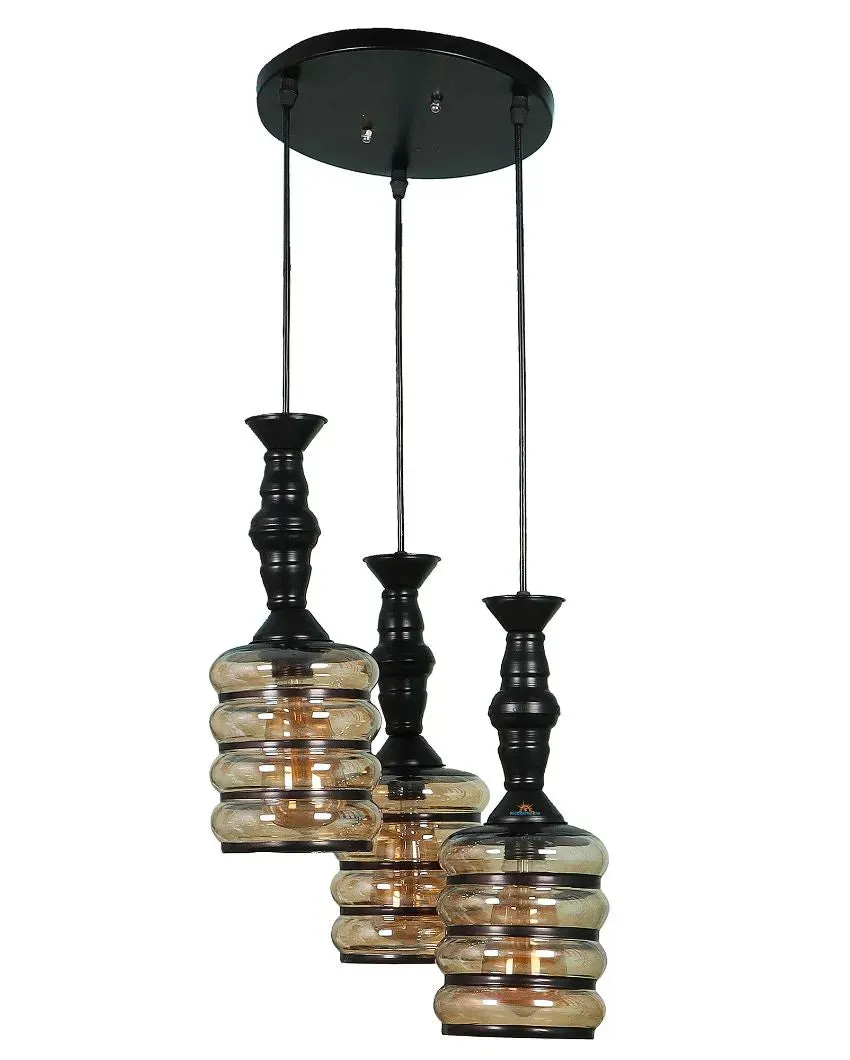 Bottle Shape Black Hanging With Glass Ceiling Lamp