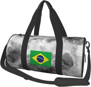 Brazil Flag Convertible Garment Bag with Shoulder Strap, Carry on Garment Duffel Bag for Men Women - Rolling Foldable for Travel Luggage Bags (Black)