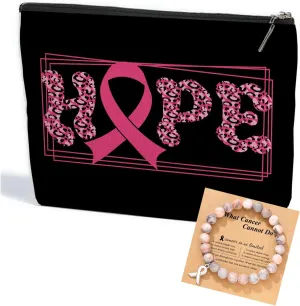 Breast Cancer Survivor Gifts for Woman Makeup Bag Get Well Soon Gifts for Women Makeup Pouch Breast Cancer Awareness Gifts Cancer Care Gifts for Women Friends Birthday Christmas Cosmetic Travel Bag