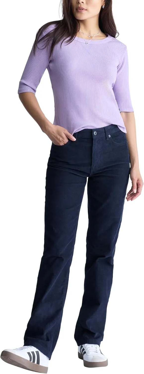 Buffalo David Bitton Women's Mary Mid Rise Straight Leg Cordurory Pant