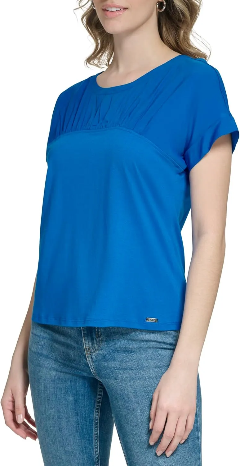 Calvin Klein Women's Gathered Front Knit Blouse