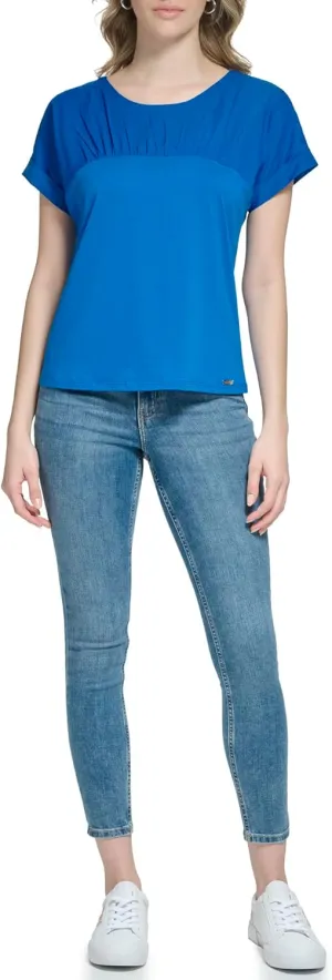 Calvin Klein Women's Gathered Front Knit Blouse