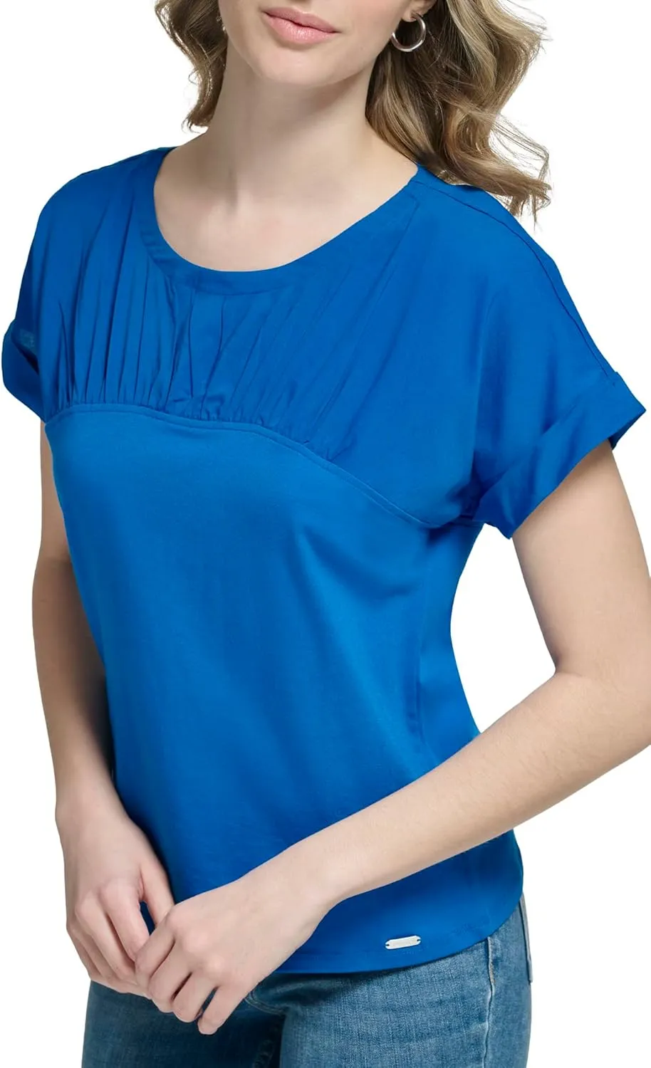 Calvin Klein Women's Gathered Front Knit Blouse
