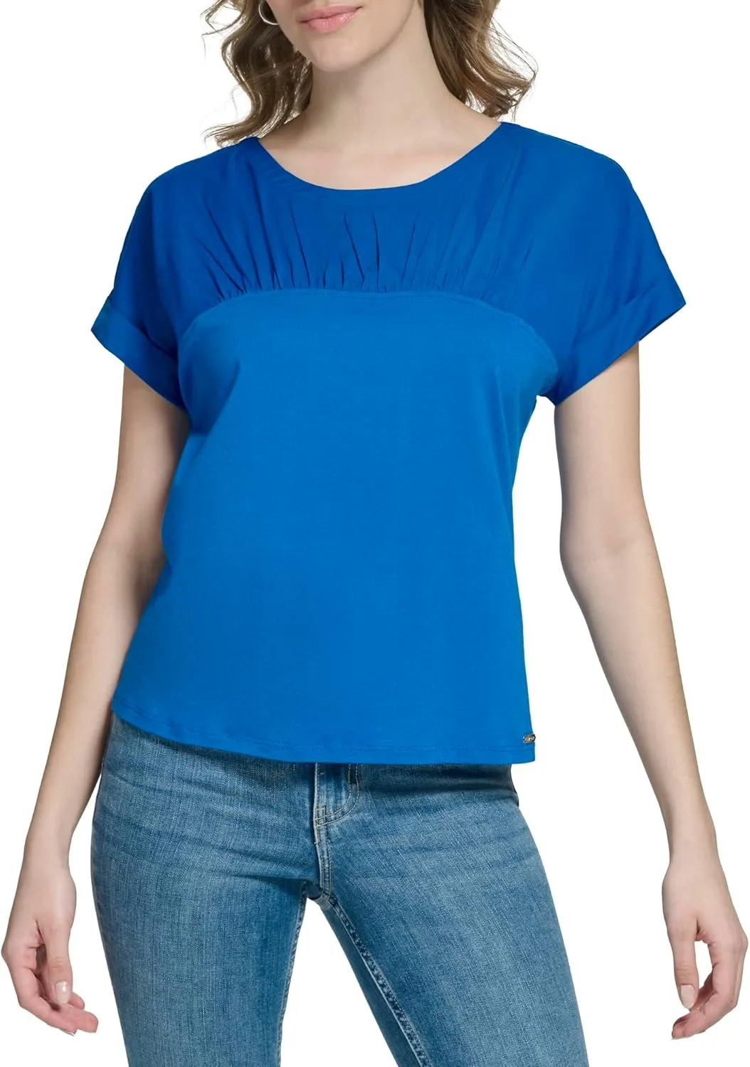 Calvin Klein Women's Gathered Front Knit Blouse