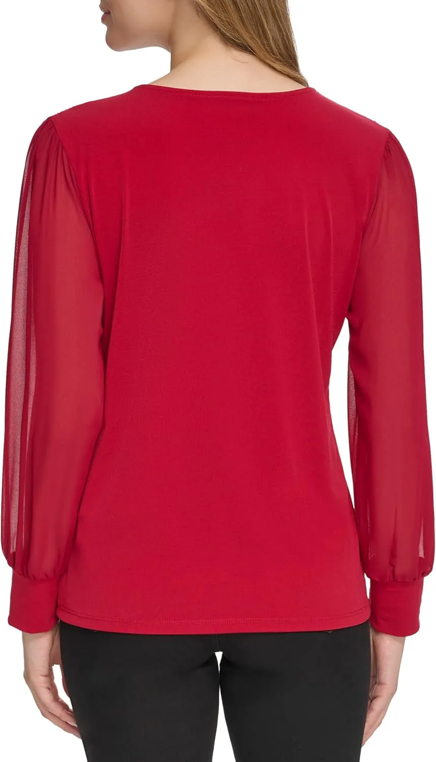 Calvin Klein Women's V Neck Knit Long Sleeve