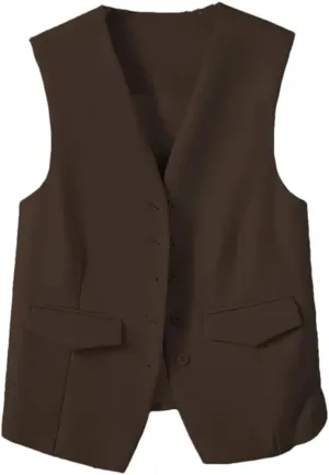 Camisole For Women Business Office Lady Sleeveless V Neck Vest Female Solid Waistcoat
