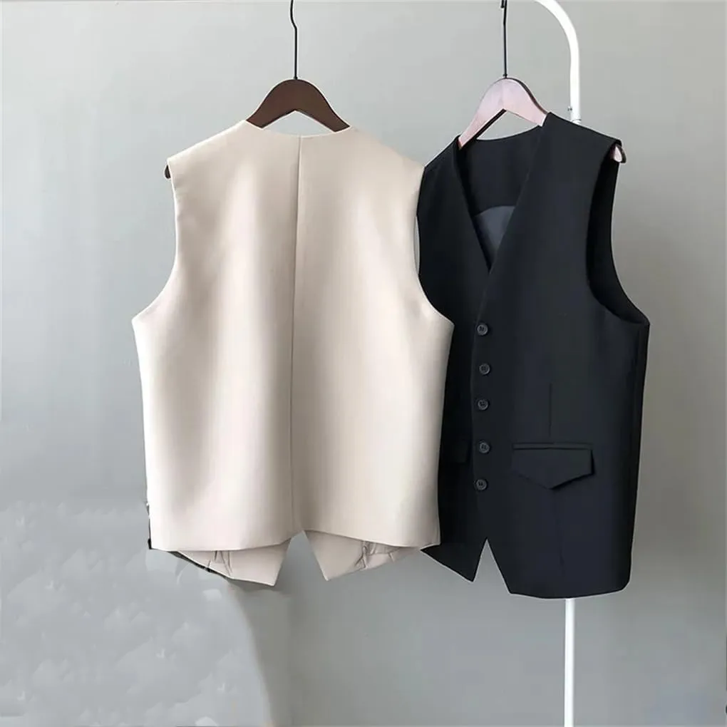 Camisole For Women Business Office Lady Sleeveless V Neck Vest Female Solid Waistcoat