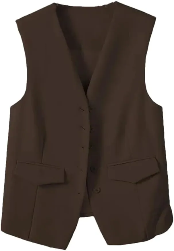 Camisole For Women Business Office Lady Sleeveless V Neck Vest Female Solid Waistcoat