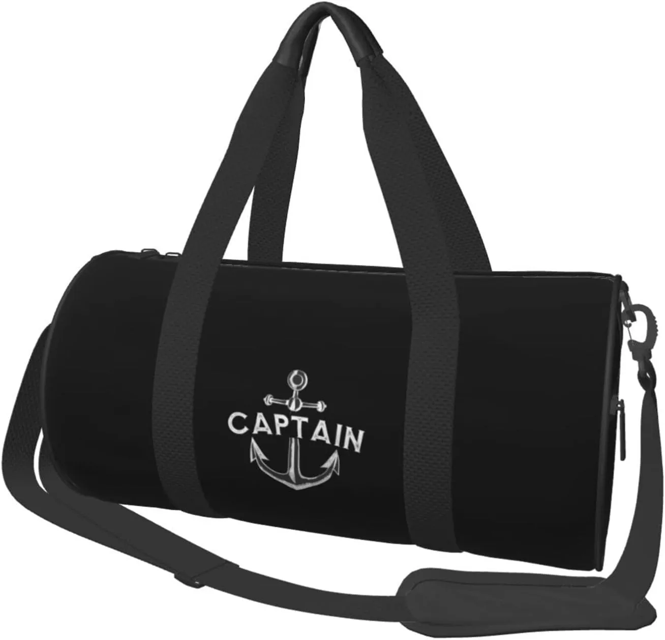 Captain with A Boat Anchor Convertible Garment Bag with Shoulder Strap, Carry on Garment Duffel Bag for Men Women - Rolling Foldable for Travel Luggage Bags (Black)
