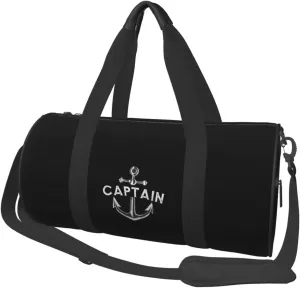 Captain with A Boat Anchor Convertible Garment Bag with Shoulder Strap, Carry on Garment Duffel Bag for Men Women - Rolling Foldable for Travel Luggage Bags (Black)