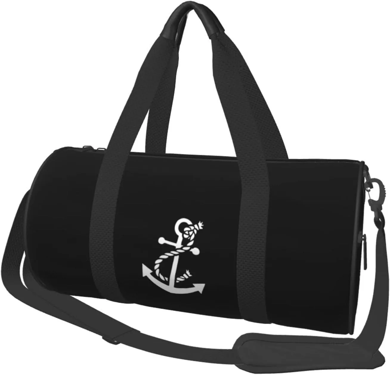 Cartoon Boat Anchor Convertible Garment Bag with Shoulder Strap, Carry on Garment Duffel Bag for Men Women - Rolling Foldable for Travel Luggage Bags (Black)