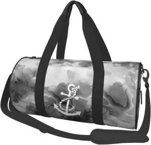 Cartoon Boat Anchor Convertible Garment Bag with Shoulder Strap, Carry on Garment Duffel Bag for Men Women - Rolling Foldable for Travel Luggage Bags (Black)