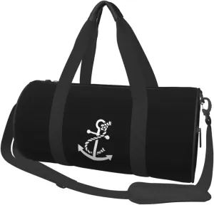 Cartoon Boat Anchor Convertible Garment Bag with Shoulder Strap, Carry on Garment Duffel Bag for Men Women - Rolling Foldable for Travel Luggage Bags (Black)