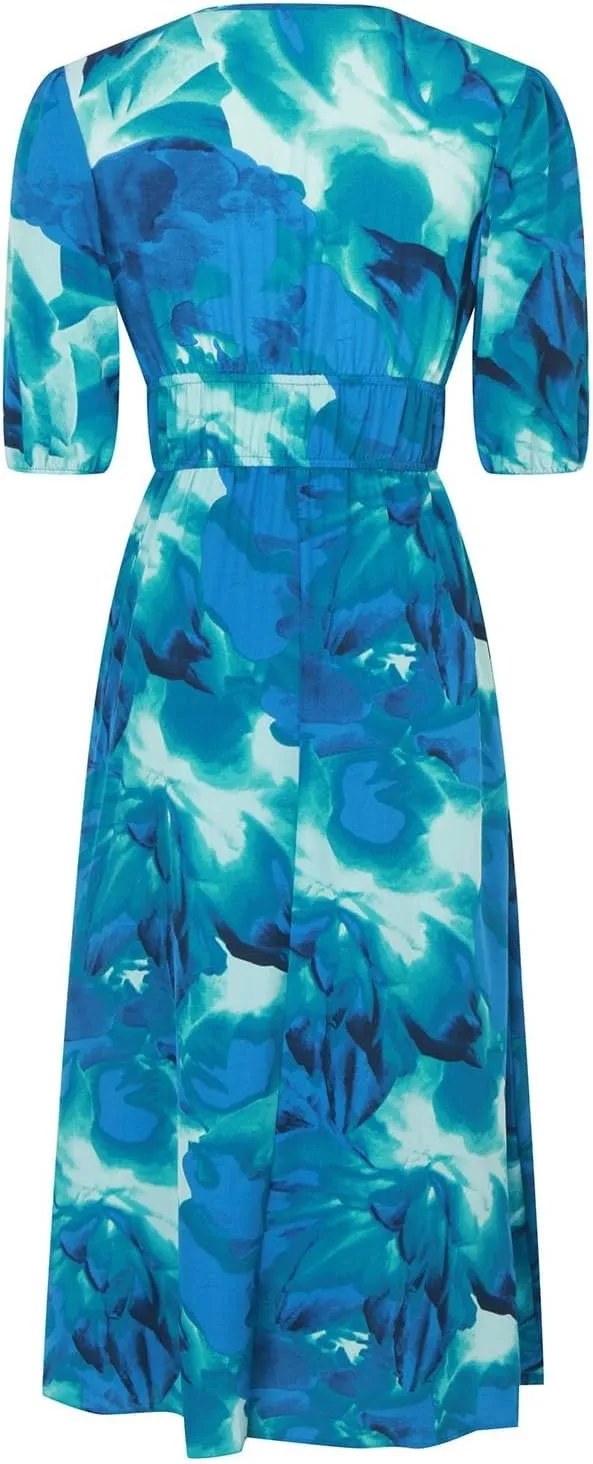 Casual Floral Print Dress V Neck Tie Shoulder Sleeveless Mini Dresses Ruffle Hem Beach Dress for Women and Girl